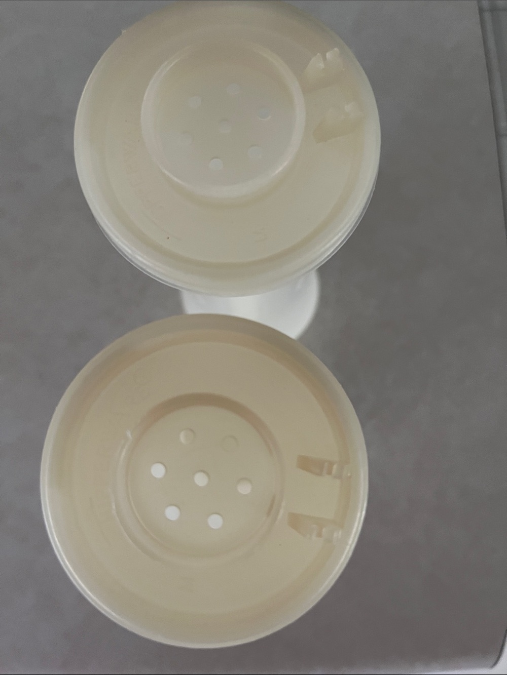 Tupperware Ivory Salt and Pepper Shakers - Picture 2 of 3
